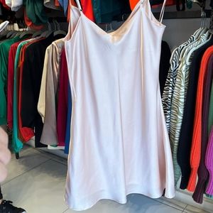 Pink silk midi length